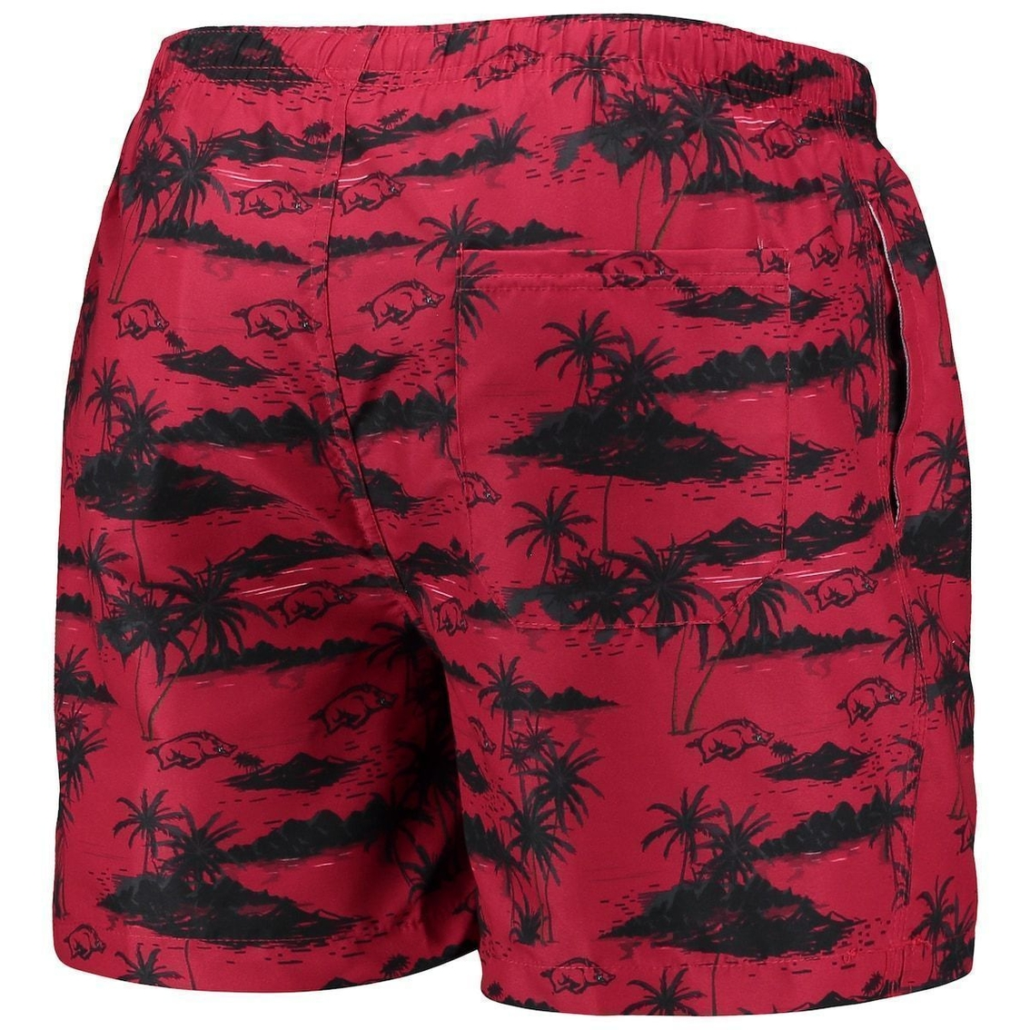 FOCO Men's Cardinal Arkansas Razorbacks Island Palm Swim Trunks 6 FOCO Men's Cardinal Arkansas Razorbacks Island Palm Swim Trunks - Image 4
