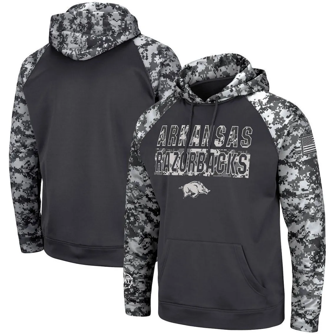 Men's Colosseum Charcoal Arkansas Razorbacks OHT Military Appreciation Digi Camo Big & Tall Pullover Hoodie 3 Men's Colosseum Charcoal Arkansas Razorbacks OHT Military Appreciation Digi Camo Big & Tall Pullover Hoodie
