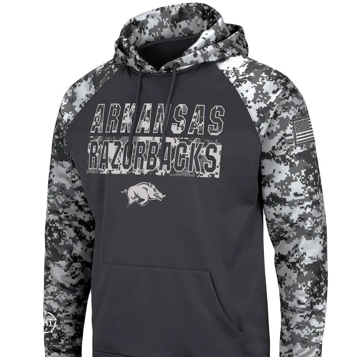 Men's Colosseum Charcoal Arkansas Razorbacks OHT Military Appreciation Digi Camo Big & Tall Pullover Hoodie 5 Men's Colosseum Charcoal Arkansas Razorbacks OHT Military Appreciation Digi Camo Big & Tall Pullover Hoodie - Image 3