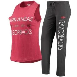 Concepts Sport Women's Charcoal/Cardinal Arkansas Razorbacks Tank Top & Pants Sleep Set