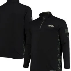 Colosseum Men's Black Arkansas Razorbacks OHT Military Appreciation Big & Tall Quarter-Zip Jacket -Deals Arizona Wildcats Store DSCO1136768387 1007 ALT1