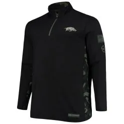 Colosseum Men's Black Arkansas Razorbacks OHT Military Appreciation Big & Tall Quarter-Zip Jacket -Deals Arizona Wildcats Store DSCO1136768387 1007 ALT2