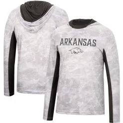 Colosseum Men's White Arkansas Razorbacks Mossy Oak SPF 50 Performance Long Sleeve Hoodie T-Shirt -Deals Arizona Wildcats Store DSCO1136769127 3550 ALT1
