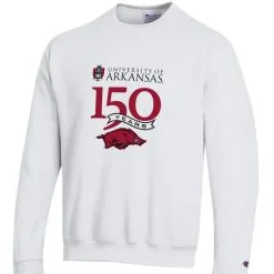 Champion Men's White Arkansas Razorbacks 150th Anniversary Pullover Sweatshirt -Deals Arizona Wildcats Store DSCO1136777509 3550 ALT2