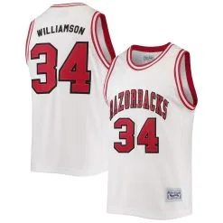 Original Retro Brand Men's Corliss Williamson White Arkansas Razorbacks Alumni Commemorative Classic Basketball Jersey