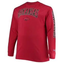 Champion Men's Cardinal Arkansas Razorbacks Big & Tall 2-Hit Long Sleeve T-Shirt -Deals Arizona Wildcats Store DSCO1136780555 4633 ALT2