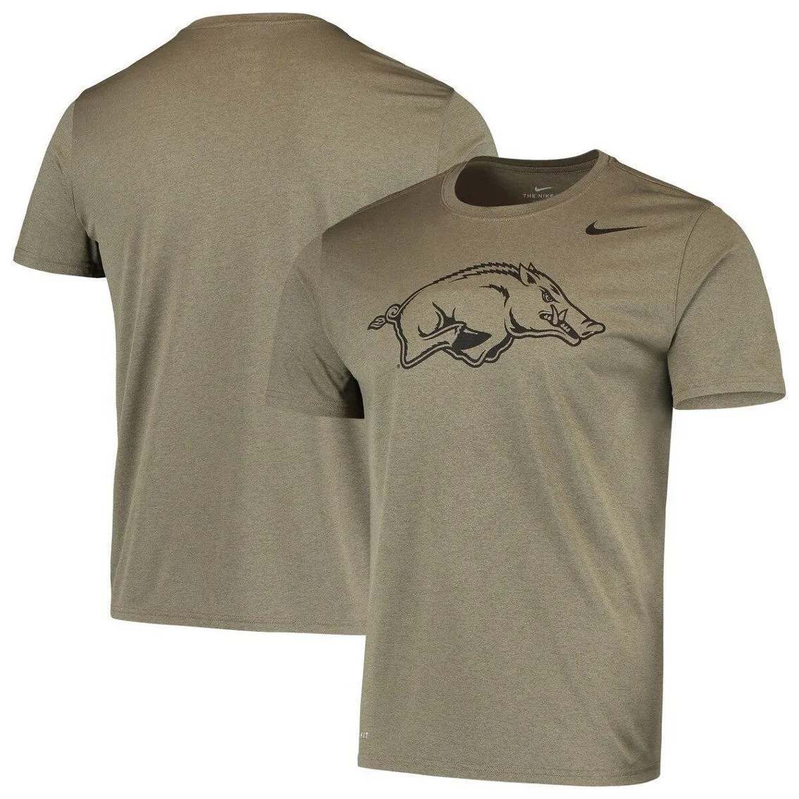 Nike Men's Olive Arkansas Razorbacks Tonal Logo Legend Performance T-Shirt 4 Nike Men's Olive Arkansas Razorbacks Tonal Logo Legend Performance T-Shirt - Image 2