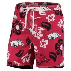 Wes & Willy Men's Cardinal Arkansas Razorbacks Floral Volley Logo Swim Trunks -Deals Arizona Wildcats Store DSCO1137143711 4633 ALT2