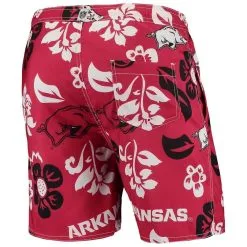 Wes & Willy Men's Cardinal Arkansas Razorbacks Floral Volley Logo Swim Trunks -Deals Arizona Wildcats Store DSCO1137143711 4633 ALT3