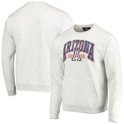 League Collegiate Wear Men's Heathered Gray Arizona Wildcats Upperclassman Pocket Pullover Sweatshirt