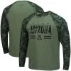 Colosseum Men's Olive/Camo Arizona Wildcats OHT Military Appreciation Raglan Long Sleeve T-Shirt -Deals Arizona Wildcats Store DSCO1137452821 2068