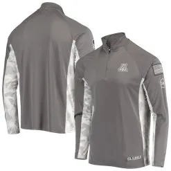 Colosseum Men's Gray/Camo Arizona Wildcats OHT Military Appreciation Swoop Quarter-Zip Jacket