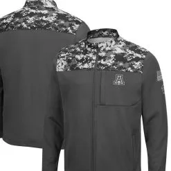 Colosseum Men's Charcoal Arizona Wildcats OHT Military Appreciation Digi Camo Full-Zip Jacket