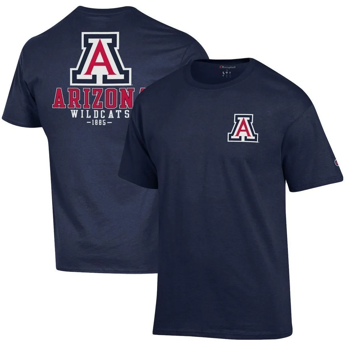 Champion Men's Navy Arizona Wildcats Stack 2-Hit T-Shirt 3 Champion Men's Navy Arizona Wildcats Stack 2-Hit T-Shirt