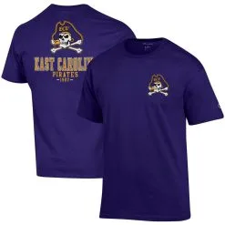 Champion Men's Purple ECU Pirates Stack 2-Hit T-Shirt