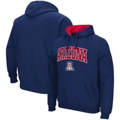 Colosseum Men's Navy Arizona Wildcats Arch & Logo 3.0 Pullover Hoodie