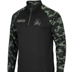 Colosseum Men's Black ECU Pirates OHT Military Appreciation Take Flight Raglan Quarter-Zip Jacket -Deals Arizona Wildcats Store DSCO1140609656 1007 ALT2
