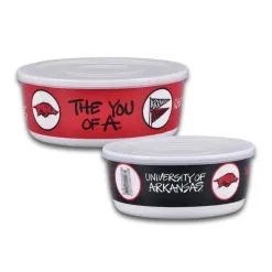 Magnolia Lane Arkansas Razorbacks 2-Pack Container Bowl Set -Deals Arizona Wildcats Store DSCO1140609904 0000 ALT1