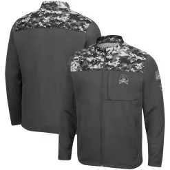 Colosseum Men's Charcoal ECU Pirates OHT Military Appreciation Digi Camo Full-Zip Jacket