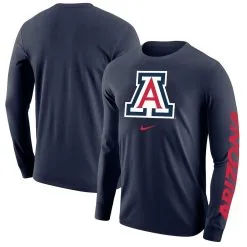 Nike Men's Navy Arizona Wildcats Team Lockup 2-Hit Long Sleeve T-Shirt