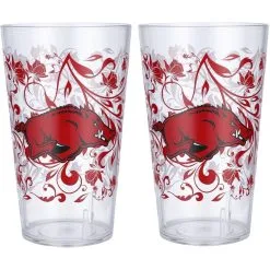 Indigo Falls Arkansas Razorbacks 24oz. Two-Pack Tritan Floral Tumbler Set -Deals Arizona Wildcats Store DSCO1141388746 INDINC ALT1