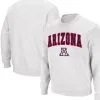 Colosseum Men's White Arizona Wildcats Arch & Logo Crew Neck Sweatshirt -Deals Arizona Wildcats Store DSCO1142446392 3550