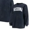 Pressbox Women's Navy Arizona Wildcats Comfy Cord Vintage Wash Basic Arch Pullover Sweatshirt -Deals Arizona Wildcats Store DSCO1142447096 1320