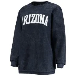 Pressbox Women's Navy Arizona Wildcats Comfy Cord Vintage Wash Basic Arch Pullover Sweatshirt -Deals Arizona Wildcats Store DSCO1142447096 1320 ALT2