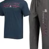 Concepts Sport Men's Heathered Charcoal/Navy Arizona Wildcats Meter T-Shirt & Pants Sleep Set -Deals Arizona Wildcats Store DSCO1142615882 4135