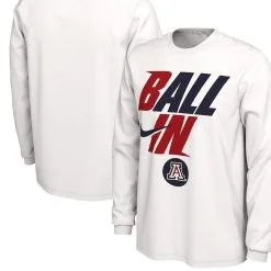 Nike Men's White Arizona Wildcats Ball In Bench Long Sleeve T-Shirt