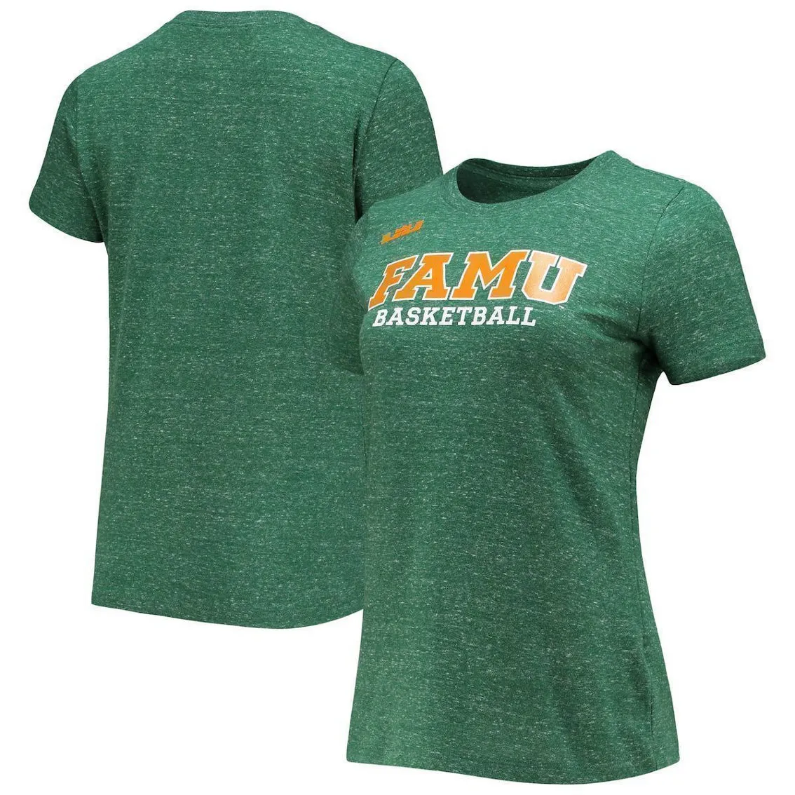 Women's Nike X LeBron James Heathered Green Florida A&M Rattlers Basketball Varsity T-Shirt 3 Women's Nike X LeBron James Heathered Green Florida A&M Rattlers Basketball Varsity T-Shirt - Image 2
