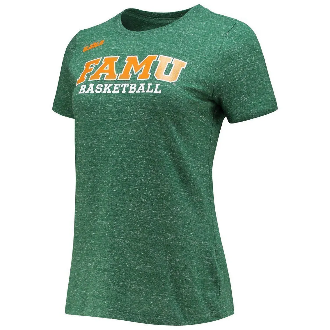 Women's Nike X LeBron James Heathered Green Florida A&M Rattlers Basketball Varsity T-Shirt 4 Women's Nike X LeBron James Heathered Green Florida A&M Rattlers Basketball Varsity T-Shirt - Image 3