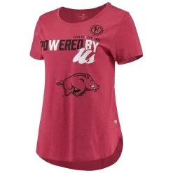 Women's Colosseum Heathered Cardinal Arkansas Razorbacks PoWered By Title IX T-Shirt -Deals Arizona Wildcats Store DSCO1143783720 4633 ALT2