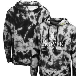 Colosseum Men's Black Bowie State Bulldogs Tie-Dye Pullover Hoodie