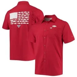 Columbia PFG Men's PFG Cardinal Arkansas Razorbacks Slack Tide Camp Button-Up Shirt