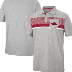 Colosseum Men's Heathered Gray Arkansas Razorbacks Golfer Pocket Polo -Deals Arizona Wildcats Store DSCO1146144833 1927 ALT1