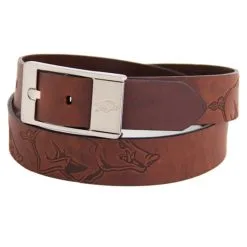 Eagles Wings Arkansas Razorbacks Brandish Leather Belt - Brown