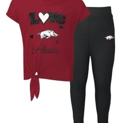 Outerstuff Preschool & Toddler Cardinal/Black Arkansas Razorbacks Forever Love T-Shirt & Leggings Set