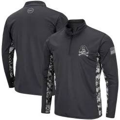Colosseum Men's Charcoal ECU Pirates OHT Military Appreciation Digi Camo Quarter-Zip Jacket -Deals Arizona Wildcats Store DSCO1146288096 1904 ALT1