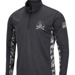 Colosseum Men's Charcoal ECU Pirates OHT Military Appreciation Digi Camo Quarter-Zip Jacket -Deals Arizona Wildcats Store DSCO1146288096 1904 ALT2