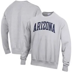 Champion Men's Heathered Gray Arizona Wildcats Arch Reverse Weave Pullover Sweatshirt