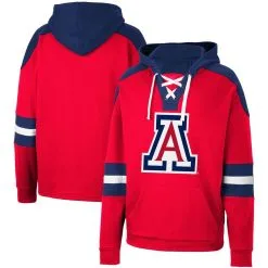 Colosseum Men's Red Arizona Wildcats Lace-Up 4.0 Pullover Hoodie