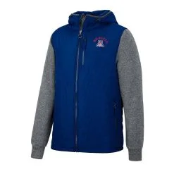 Colosseum Men's Navy/Charcoal Arizona Wildcats Course Herringbone Full-Zip Hoodie -Deals Arizona Wildcats Store DSCO1147400344 1320 ALT2