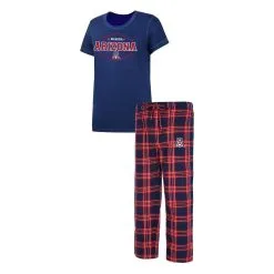 Concepts Sport Women's Navy/Red Arizona Wildcats Badge T-Shirt & Flannel Pants Sleep Set