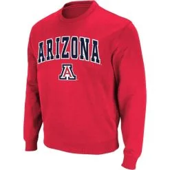 Colosseum Men's Red Arizona Wildcats Arch & Logo Crew Neck Sweatshirt -Deals Arizona Wildcats Store DSCO1148305290 2910 ALT2