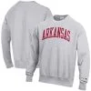 Champion Men's Heathered Gray Arkansas Razorbacks Arch Reverse Weave Pullover Sweatshirt -Deals Arizona Wildcats Store DSCO1148307436 1927