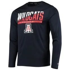 Champion Men's Navy Arizona Wildcats Wordmark Slash Long Sleeve T-Shirt -Deals Arizona Wildcats Store DSCO1148310011 1320 ALT2
