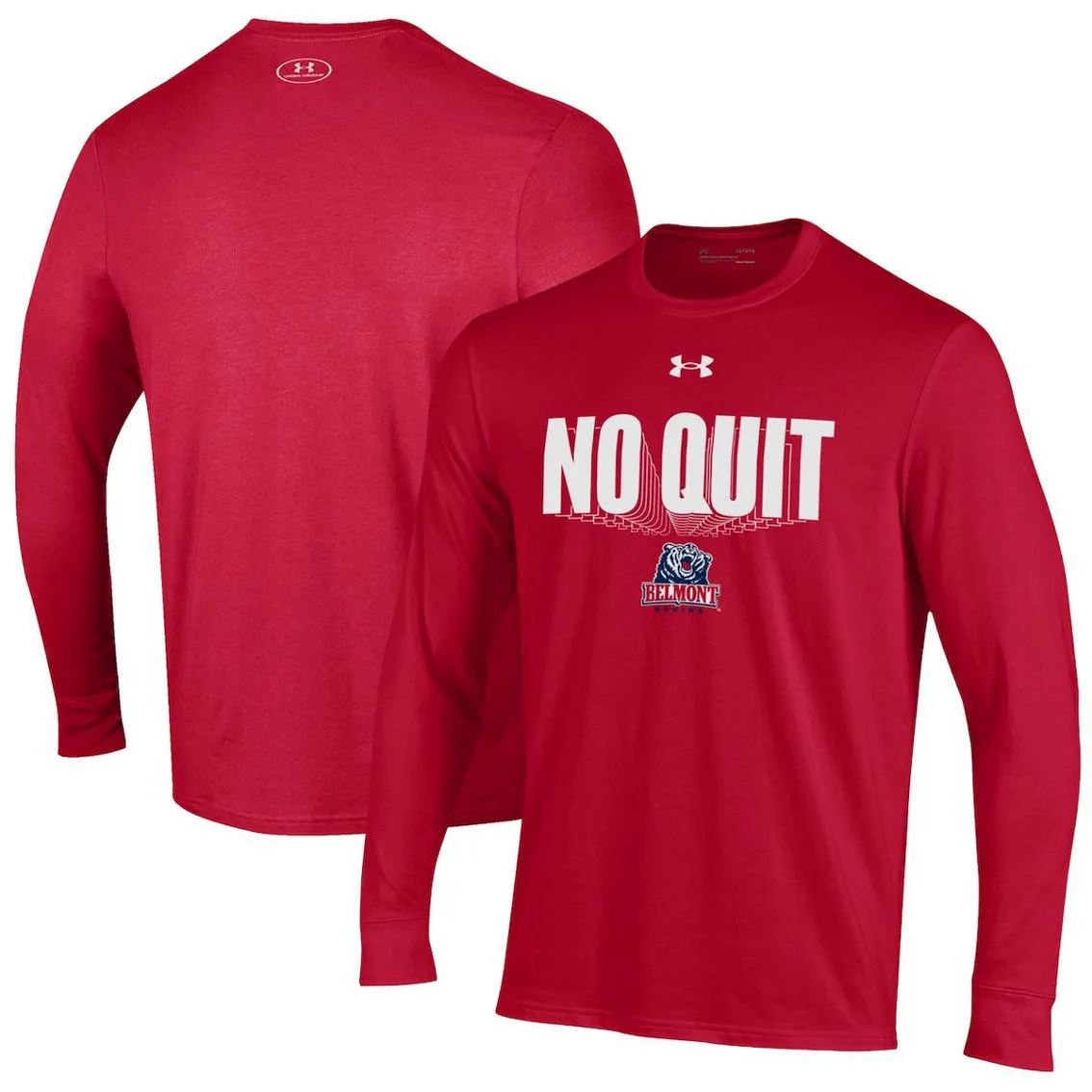 Men's Under Armour Red Belmont Bruins Shooter Performance Long Sleeve T-Shirt 3 Men's Under Armour Red Belmont Bruins Shooter Performance Long Sleeve T-Shirt - Image 2