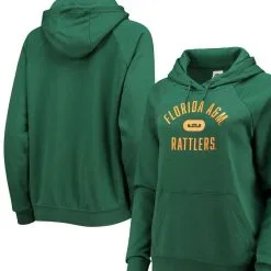 Nike X LeBron James Women's X LeBron James Green Florida A&M Rattlers Pillbox Varsity Raglan Pullover Hoodie