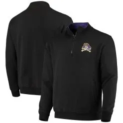 Colosseum Men's Black ECU Pirates Tortugas Logo Quarter-Zip Jacket